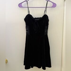 Urban Outfitters Black Lace-Trimmed Dress